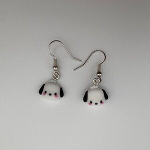 Cute Dog Earrings in Black and White